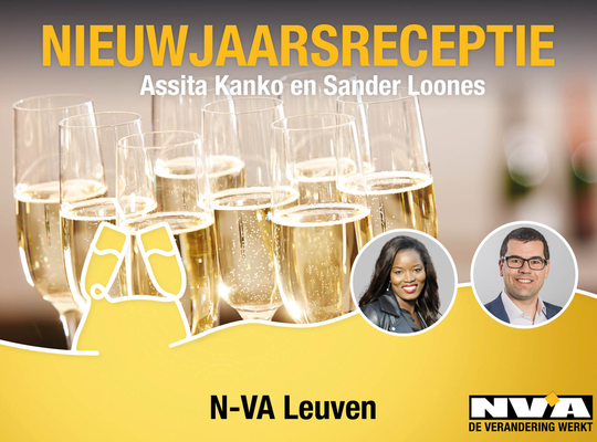 Foto van uitnodiging voor de nieuwjaarsreceptie van N-VA Leuven 2019